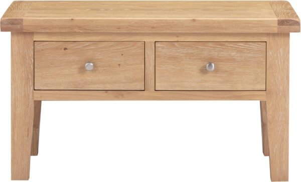 Windsor 2 Drawer Coffee Table Natural Oak - Image 2