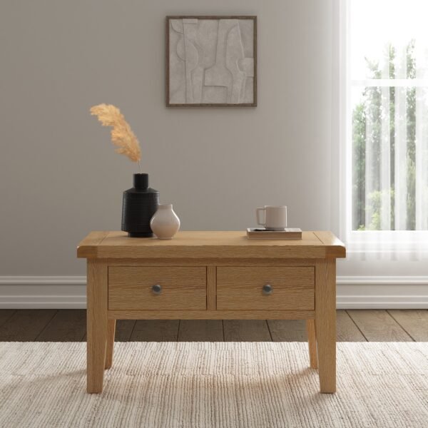 Windsor 2 Drawer Coffee Table Natural Oak