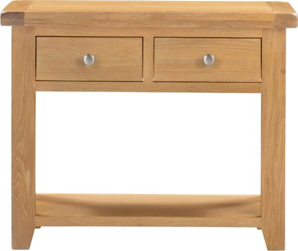 Windsor 2 Drawer Console Table Natural Oak - Image 3