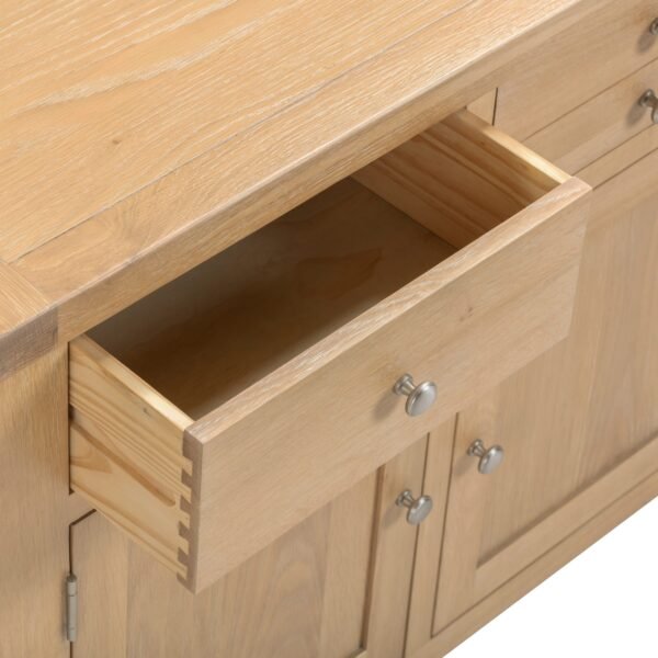Windsor 3 Door 3 Drawer Sideboard Natural Oak - Image 5
