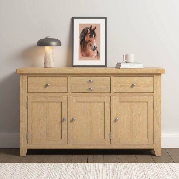Windsor 3 Door 3 Drawer Sideboard Natural Oak