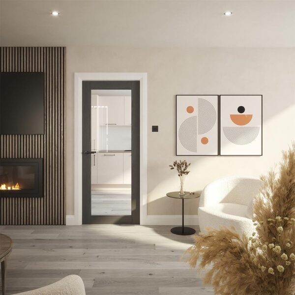 Nolita Grey Clear Glass Pre Finished Doors - Image 2