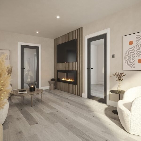 Nolita Grey Clear Glass Pre Finished Doors - Image 4