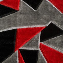 Alternative view of Pluton Rug - Grey Red / 3 Sizes
