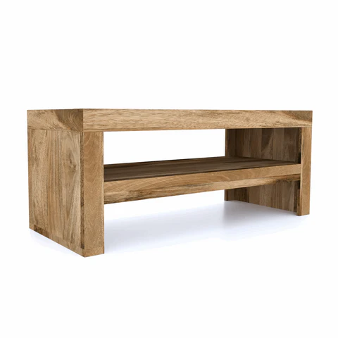 Mango Wood Coffee Table TV Unit - 110cm - Image 3
