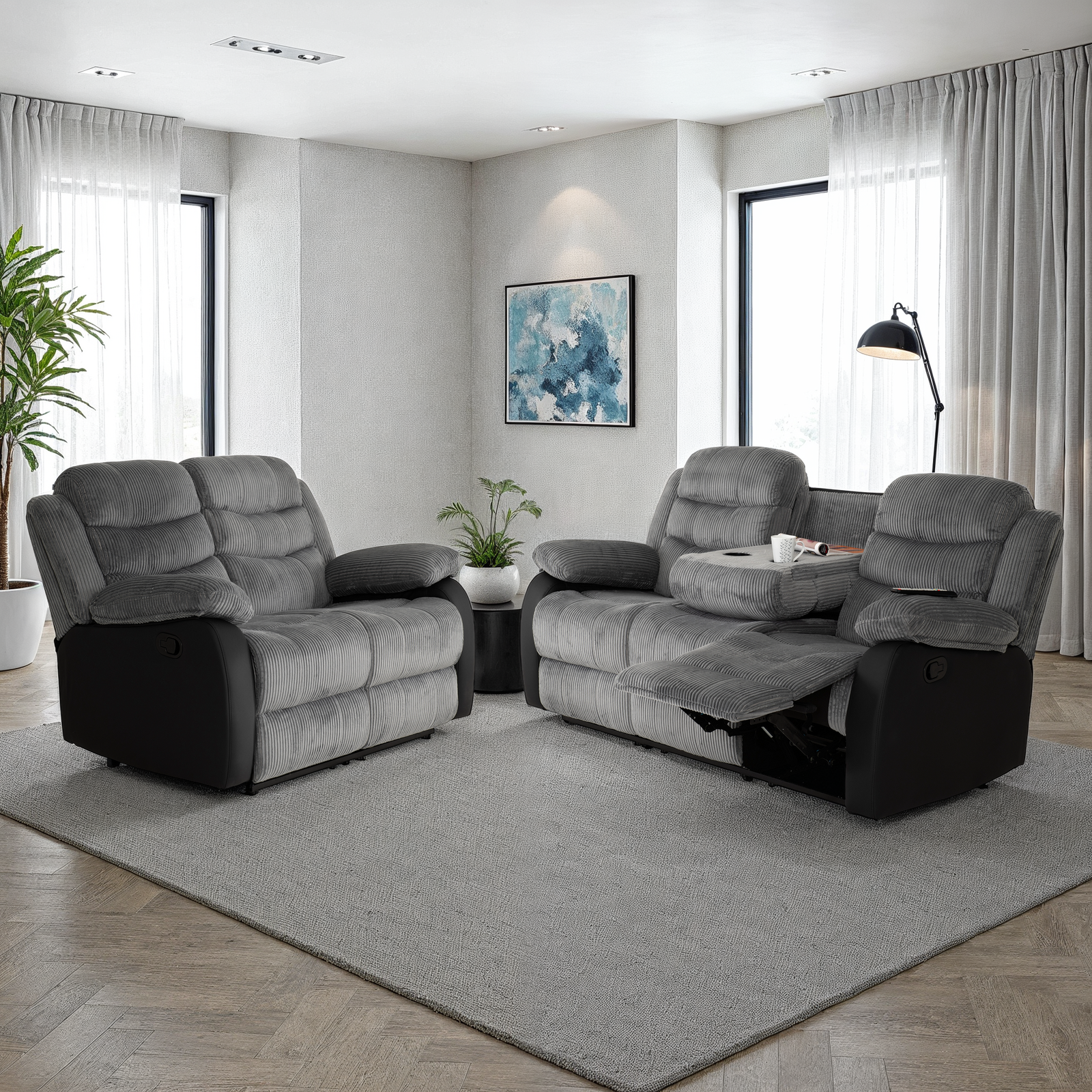 Roma 3+2 Manual Recliner Suite / 3 Colours - Image 4