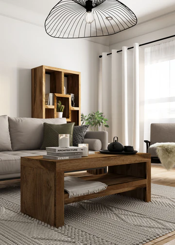 Mango Wood Coffee Table TV Unit - 110cm - Image 2