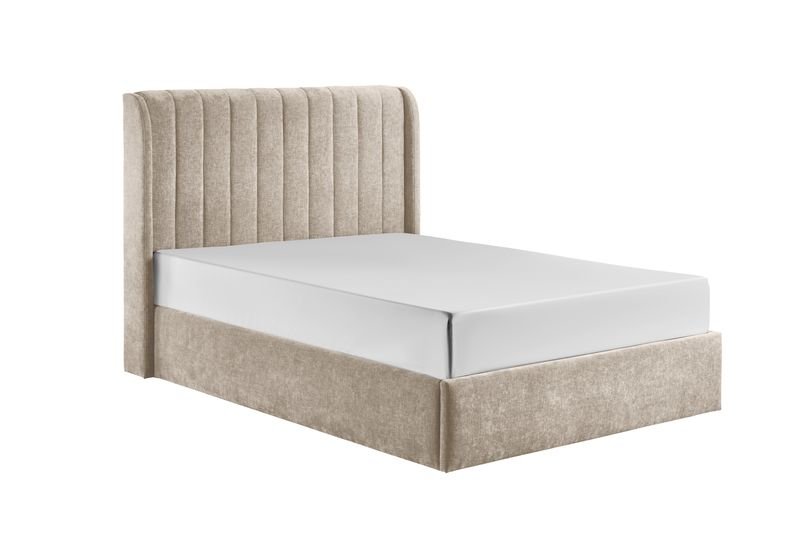 Frida Beige Gas Lift Storage Bed / 3 Sizes
