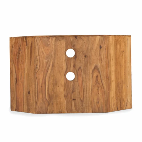 Mango Wood 2 Drawer Corner TV Cabinet - 100cm - Image 3