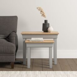 Bordeaux Nest of 2 Tables Pebble Grey