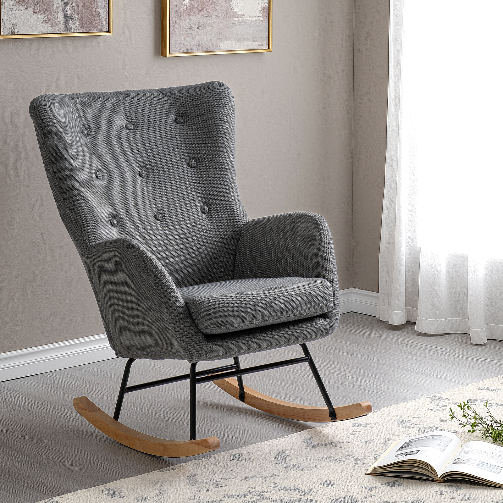Hayden Rocking Chair Grey
