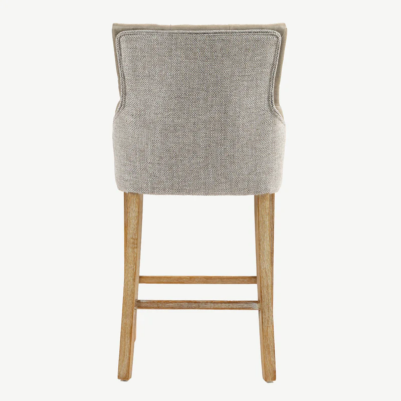 Jenna Bar Stools – Mink PU with Natural Chenille - Image 6