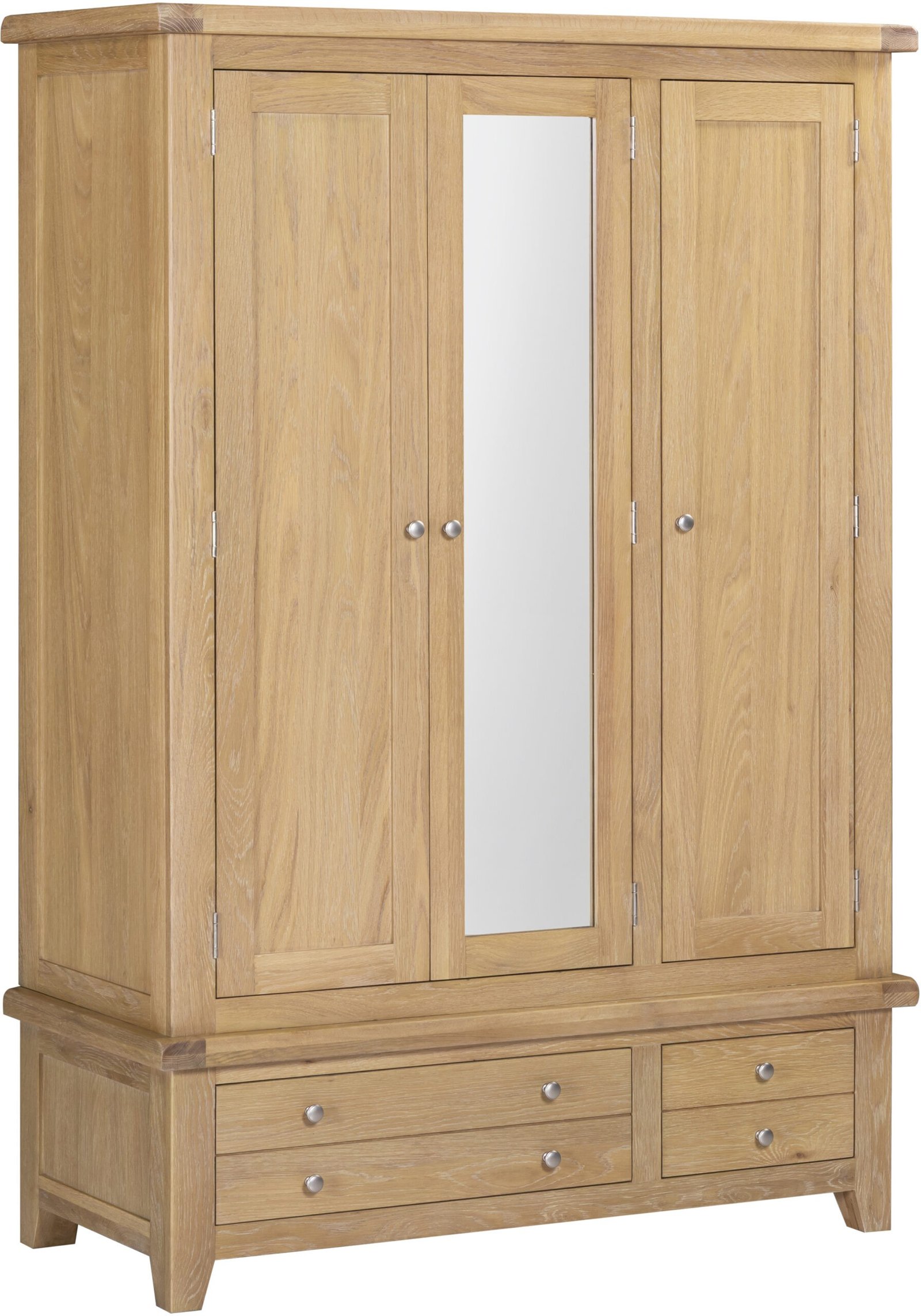 Windsor 3 Door 2 Drawer Wardrobe Natural Oak - Image 2