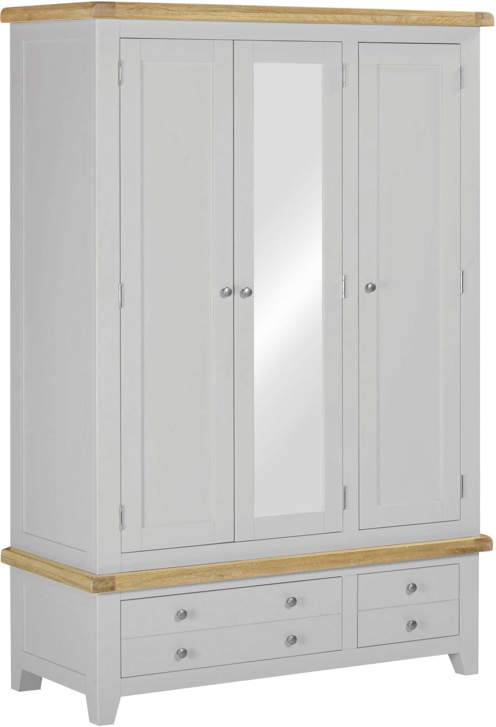 Windsor 3 Door 2 Drawer Wardrobe Pebble Grey Oak - Image 2