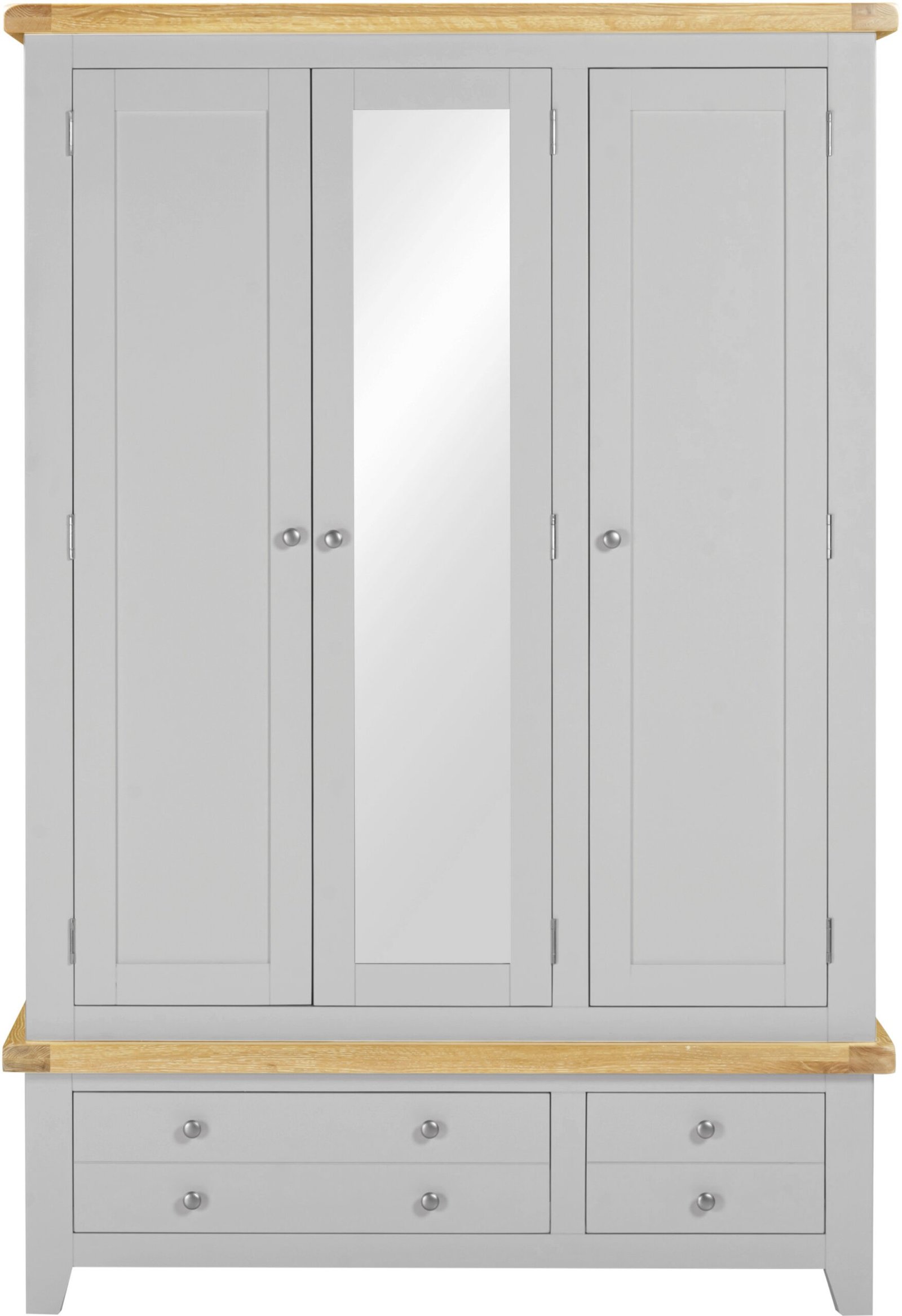 Windsor 3 Door 2 Drawer Wardrobe Pebble Grey Oak - Image 3