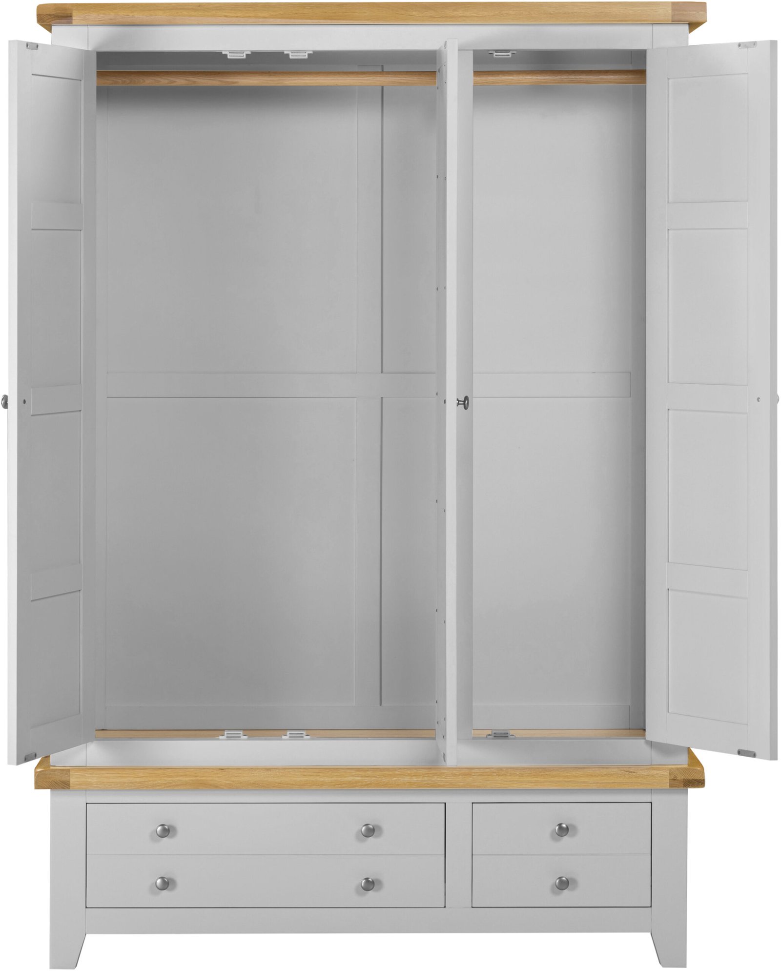 Windsor 3 Door 2 Drawer Wardrobe Pebble Grey Oak - Image 4