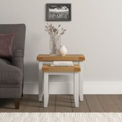 Windsor Nest of 2 Tables Ivory Oak