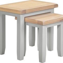Alternative view of Windsor Nest of 2 Tables Pebble Oak Grey