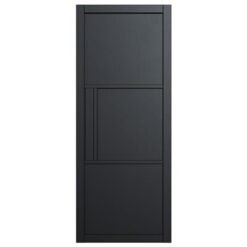 Alternative view of Seattle 3 Panel Black Primed Doors