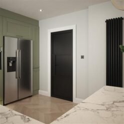 Seattle 3 Panel Black Primed Doors