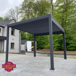 Alternative view of Hilton Aluminium Pergola in Graphite Grey