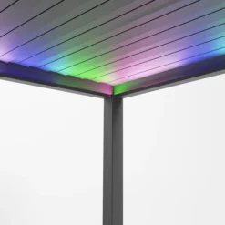 Alternative view of Hilton Plus Aluminium Metal LED Pergola in Graphite Grey