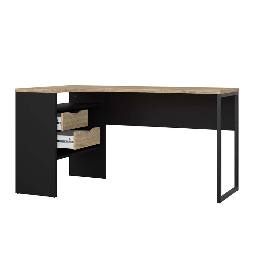 Function Plus Corner Desk Black/Oak - Image 3