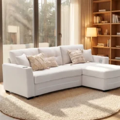 VANITII Beige Sofa Bed with Storage / LHF & RHF