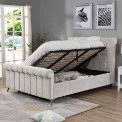 Alternative view of Carlow Upholstered Storage Bed – Beige