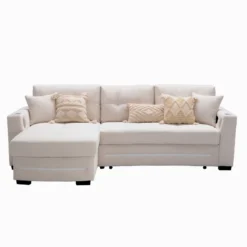 Alternative view of VANITII Beige Sofa Bed with Storage / LHF & RHF