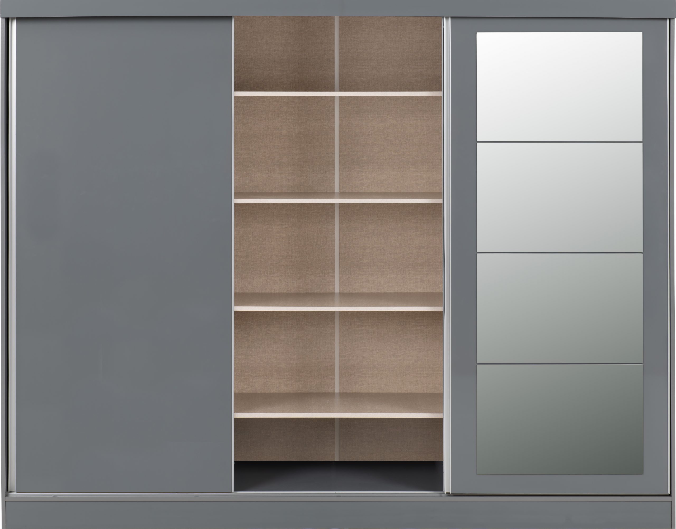 Nevada Ultimate Sliderobe Bedroom Storage / Grey Gloss - Image 3