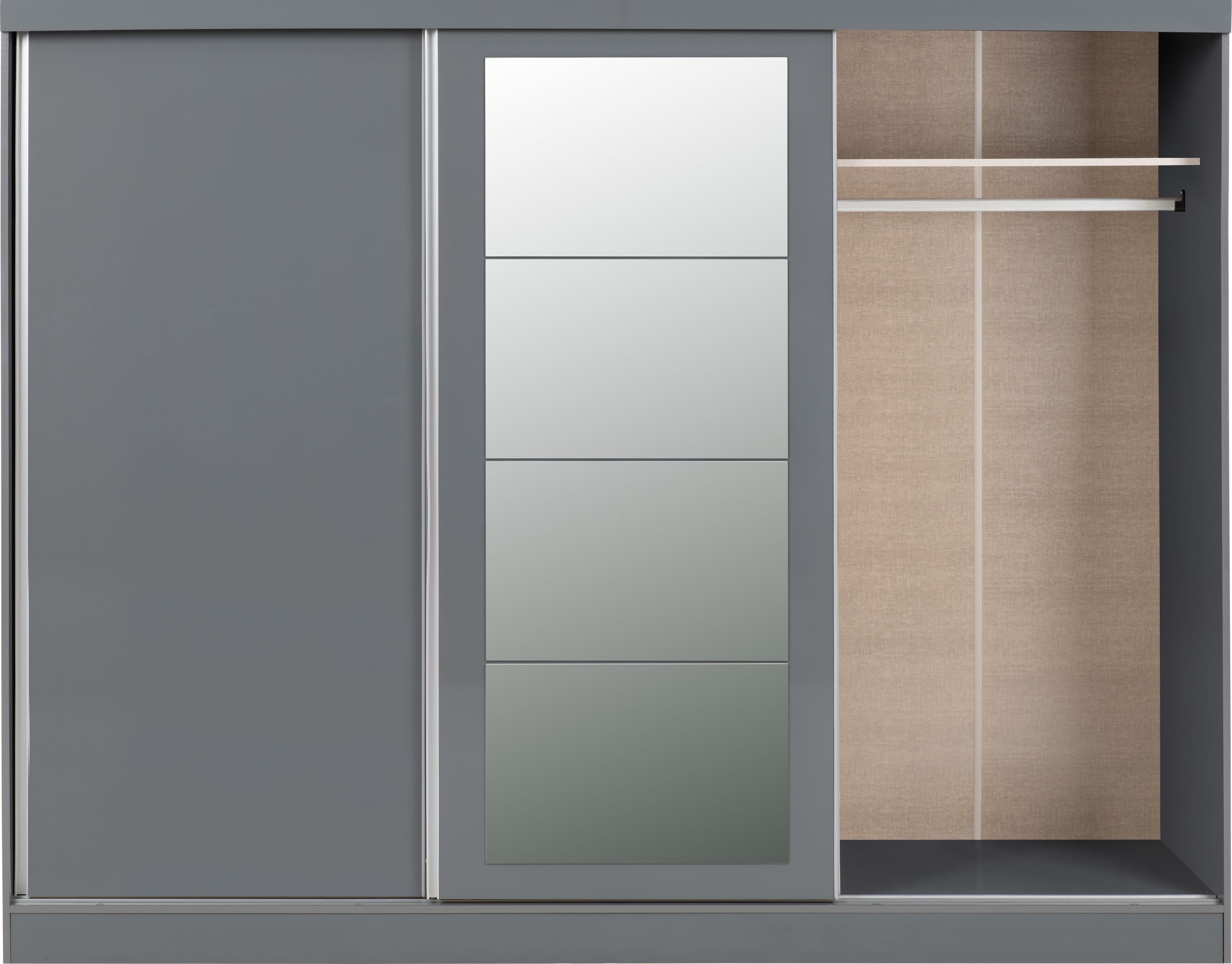 Nevada Ultimate Sliderobe Bedroom Storage / Grey Gloss - Image 4
