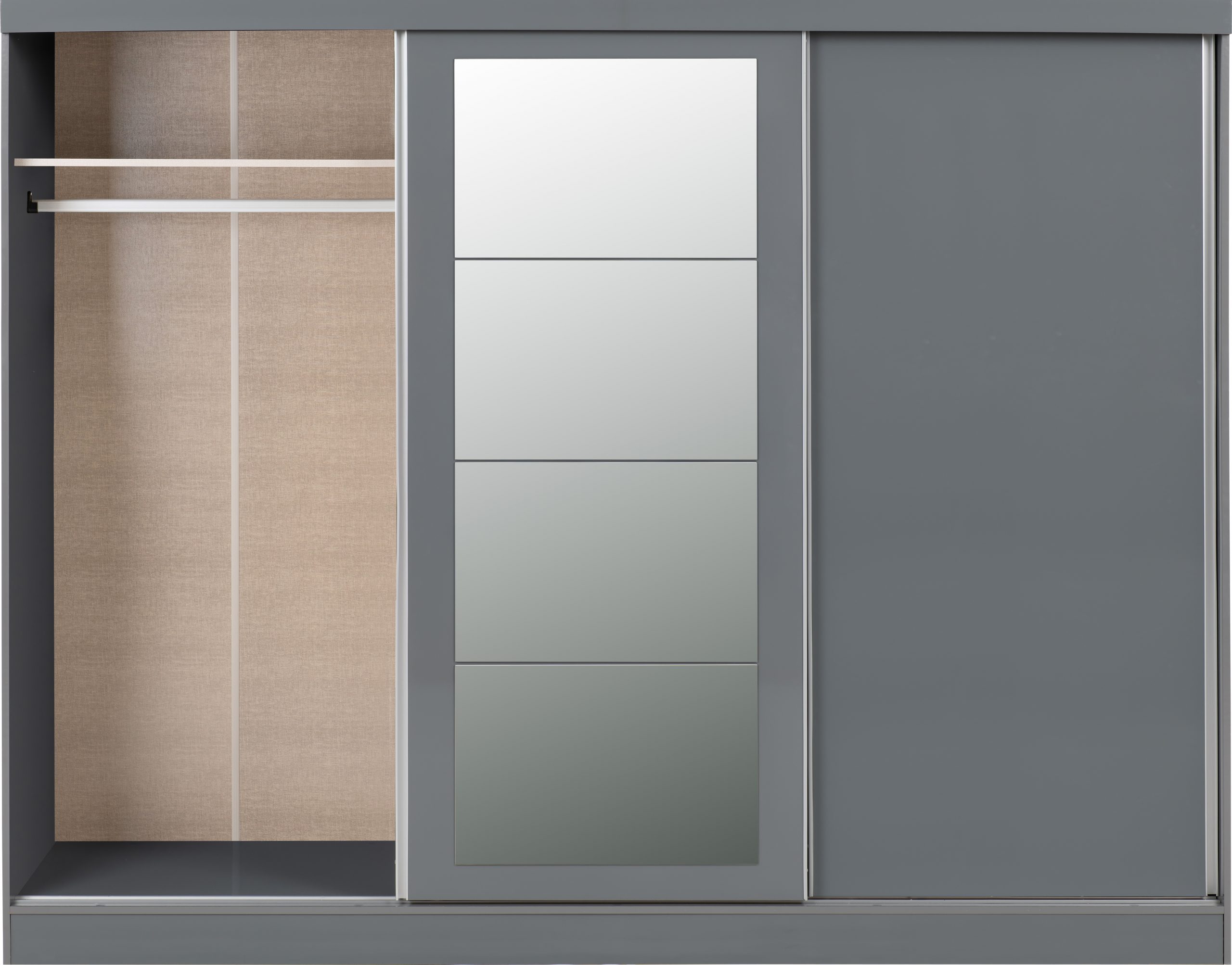 Nevada Ultimate Sliderobe Bedroom Storage / Grey Gloss - Image 5