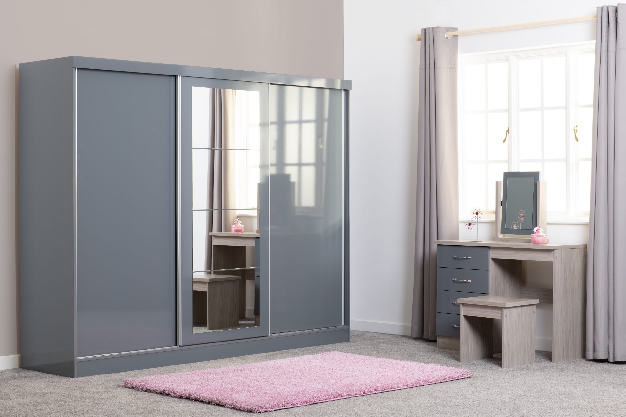 Nevada Ultimate Sliderobe Bedroom Storage / Grey Gloss - Image 2