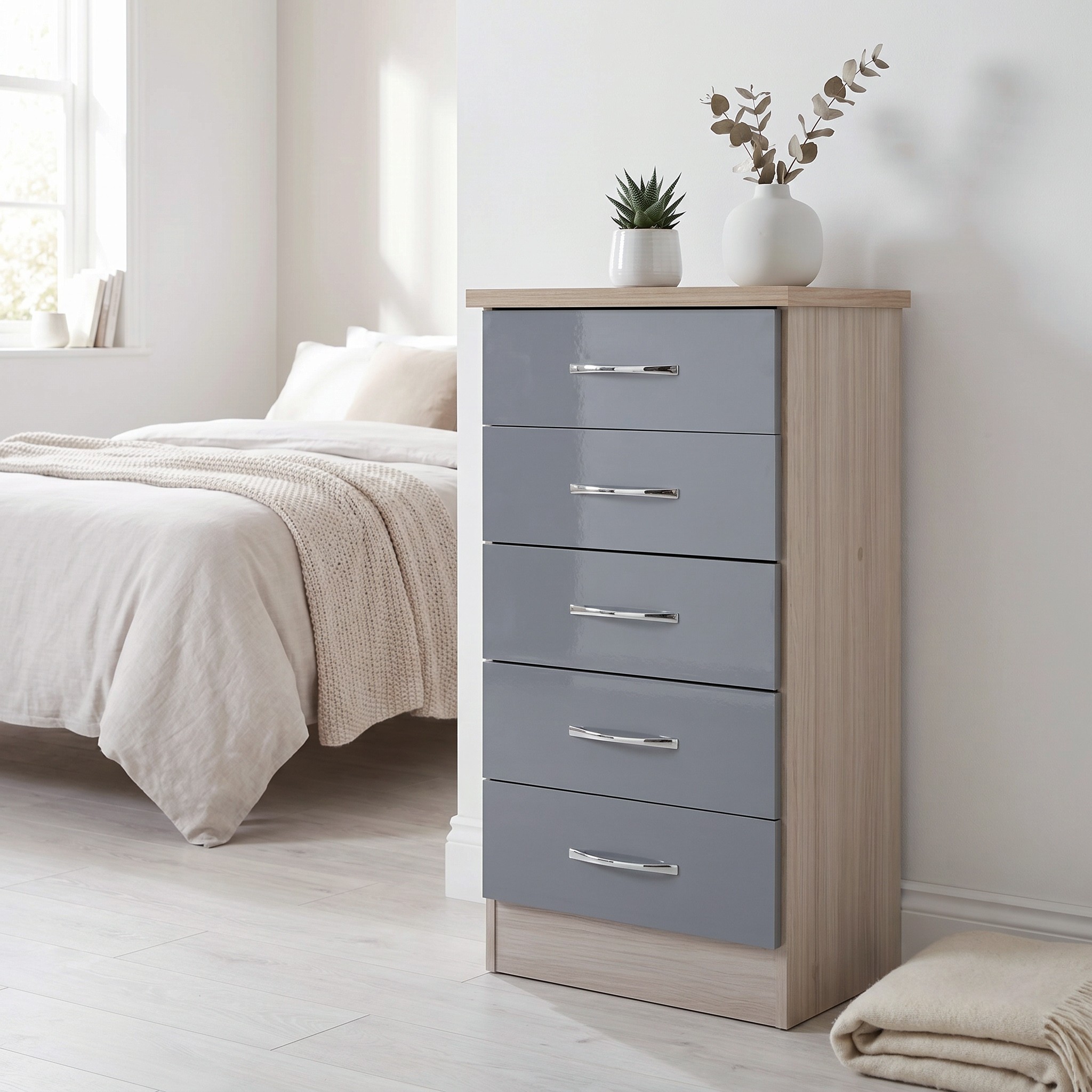 Nevada 5 Drawer Narrow Chest