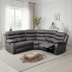 Roma Corner Faux Leather Recliner Sofa / 2 Colours