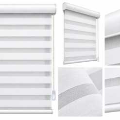Zebra Winter White Modern Window Blinds | Day & Night