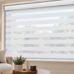 Alternative view of Zebra Winter White Modern Window Blinds | Day & Night