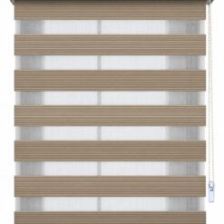 Zebra Grainy Almond Modern Window Blinds | Day & Night